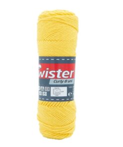 Puuvillalanka Twister Curly 8 50 g keltainen