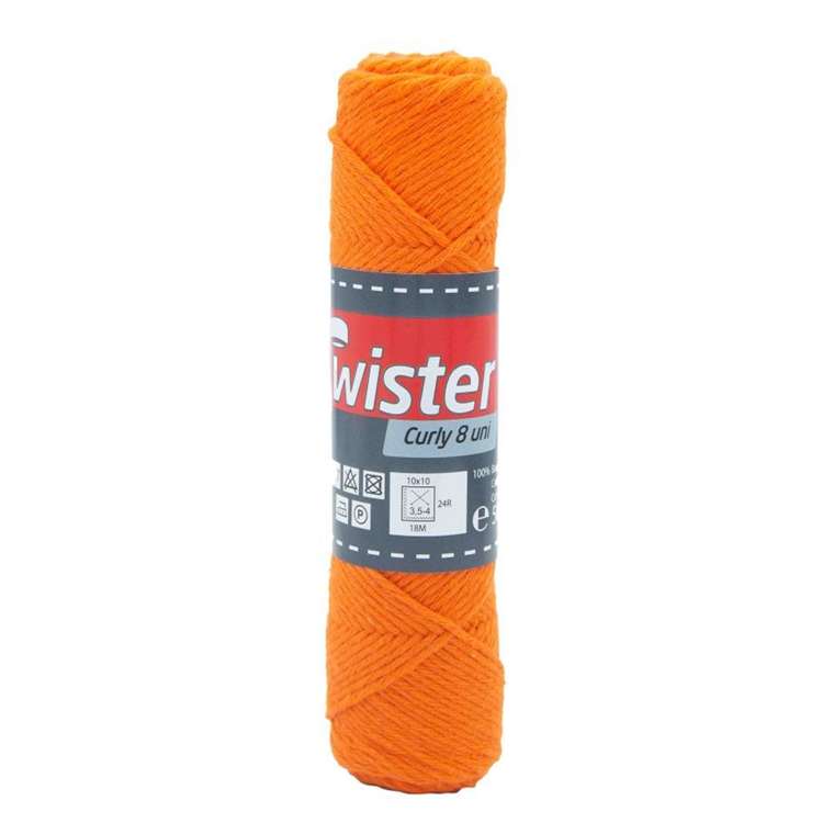 Puuvillalanka Twister Curly 8 50 g oranssi