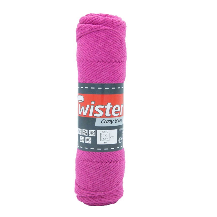 Puuvillalanka Twister Curly 8 50 g pinkki