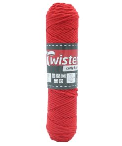 Puuvillalanka Twister Curly 8 50 g punainen