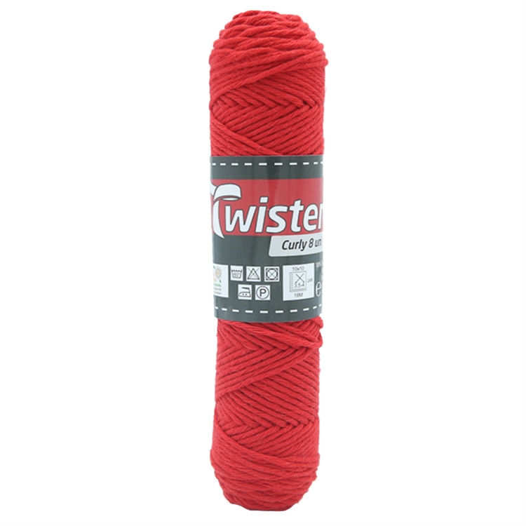Puuvillalanka Twister Curly 8 50 g punainen