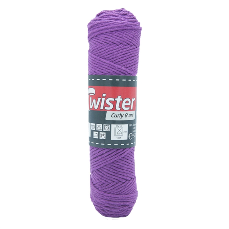 Puuvillalanka Twister Curly 8 50 g violetti