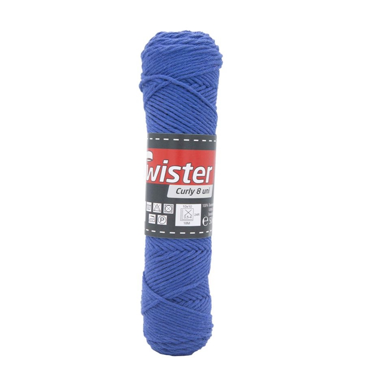 Puuvillalanka Twister Curly 8 50 g tummansininen