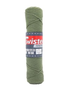 Puuvillalanka Twister Curly 8 50 g oliivinvihreä