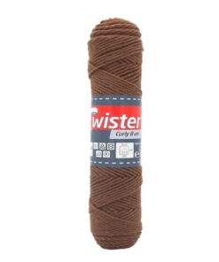 Puuvillalanka Twister Curly 8 50 g ruskea