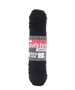 Puuvillalanka Twister Curly 8 50 g musta